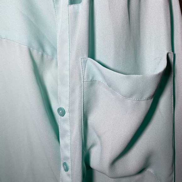 attention Tops Attention Mint Green Button Up Shirt Poshmark